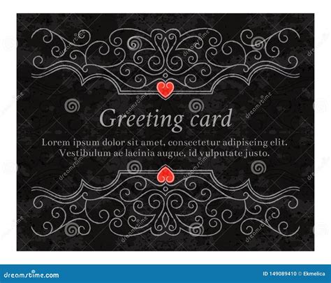 Elegant Greeting Vintage Cards Stock Vector Illustration Of