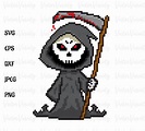 Grim Reaper, Pixel Art, 8 Bit, 16 Bit, Svg, Png, Jpg, Dxf, Eps, Cricut ...
