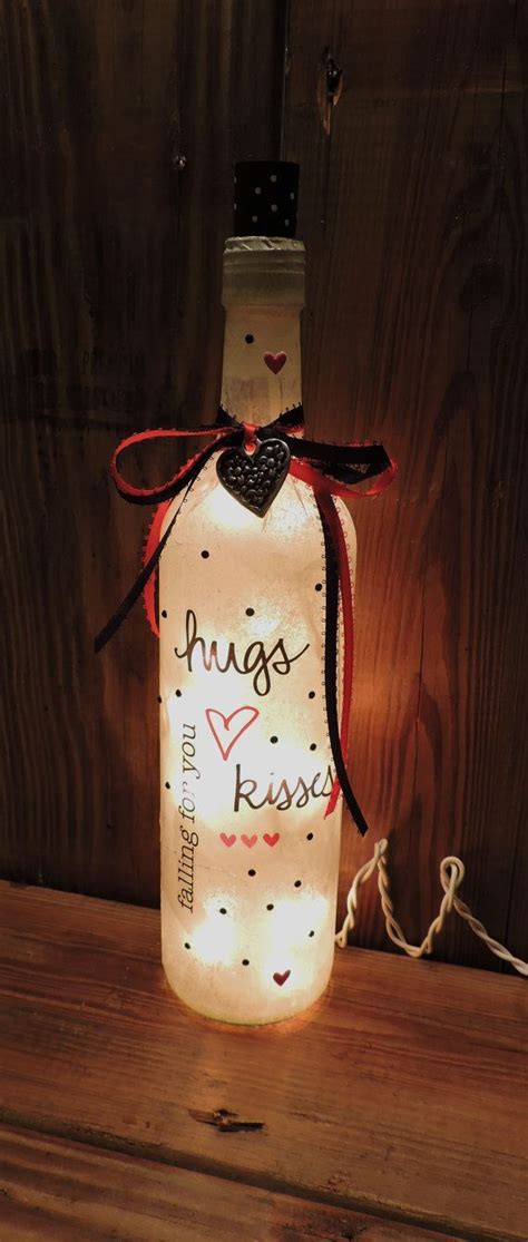 Valentine's day ups the ante. Wine Bottle Light | Gift For Wife | Girlfriend Gift ...