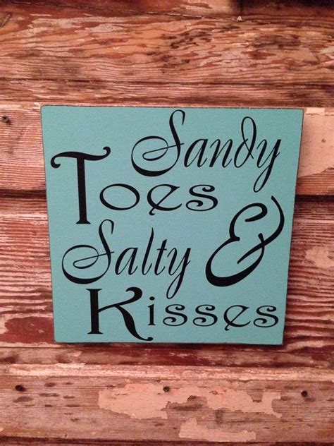 Sandy Toes And Salty Kisses Wood Sign For The Beach Lover