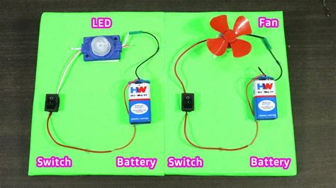 How To Make 2 In 1 Simple Electric Circuit With 9v Battery Switch Led