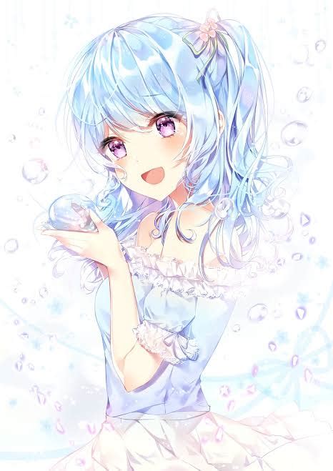 Anime Girl Pastel Blue