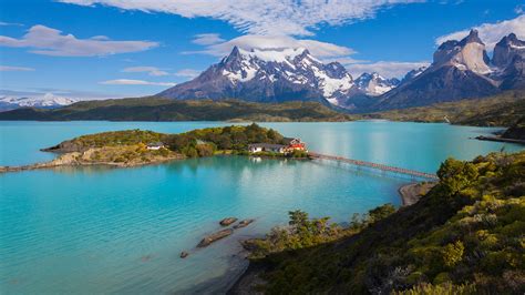 Photos Chile Pehoe Lake Patagonia Nature Bridges Mountains 3840x2160