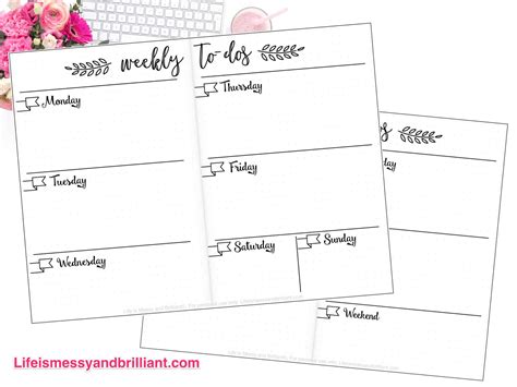 Weekly Bullet Journal Printable Template