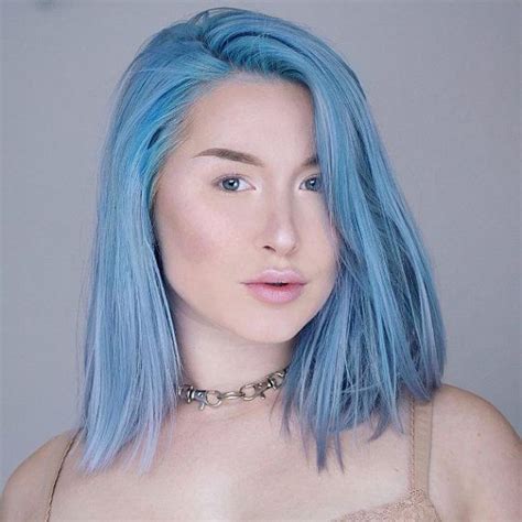 Pastel Blue Hair Dye In 2021 Baby Blue Hair Dyed Hair Blue Light