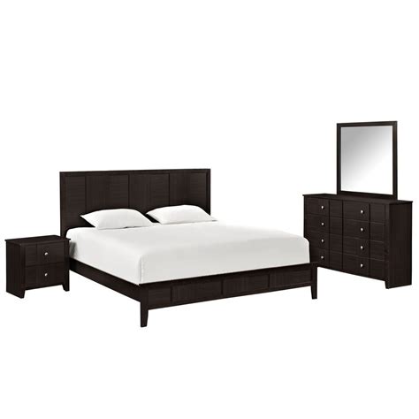 Modway Holly 4 Piece Queen Bedroom Set | Bedroom sets, 5 piece bedroom set, Bedroom sets queen