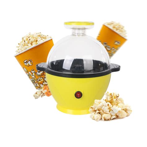 800w Mini Popcorn Maker Popcorn Machine Yellow Portable Automatic