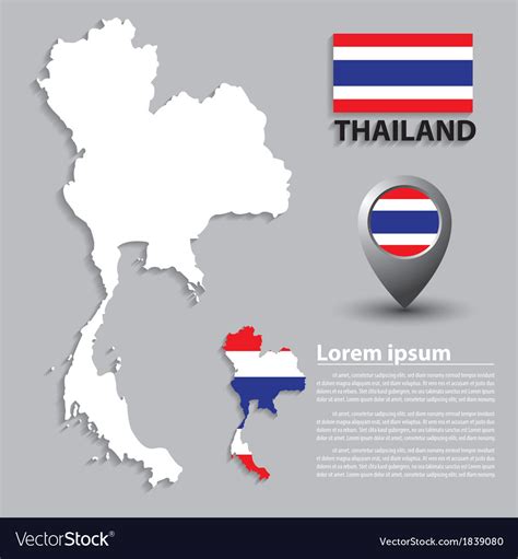 Flag And Map Of Thailand Royalty Free Vector Image