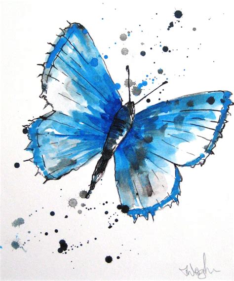 Agnes Cecile Easy Butterfly Drawing Blue Butterfly Tattoo Butterfly