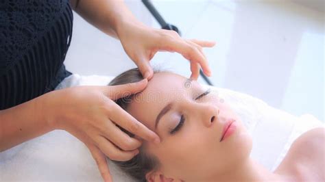 Woman Gets Facial And Head Massage In Luxury Spa Stock Image Image Of Fresh Healthy 202127459