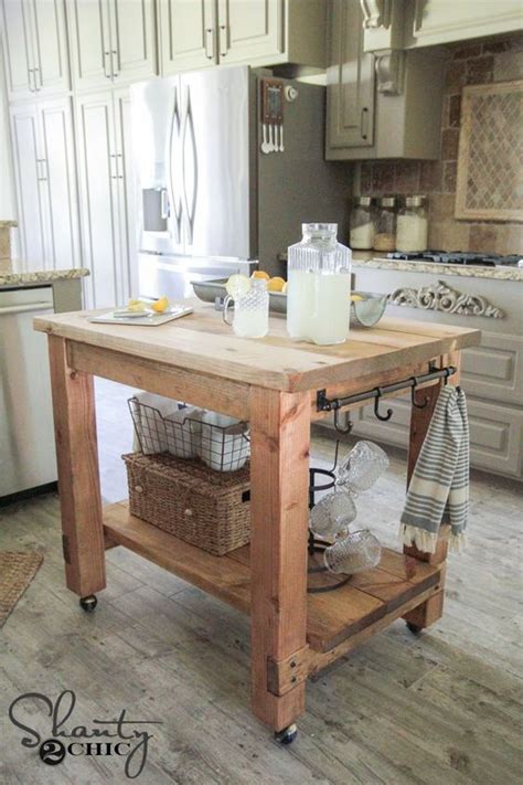 I put 2×4″ screwed into the wooden. 25 Gorgeous DIY Kitchen Islands to Make Your Kitchen Run ...