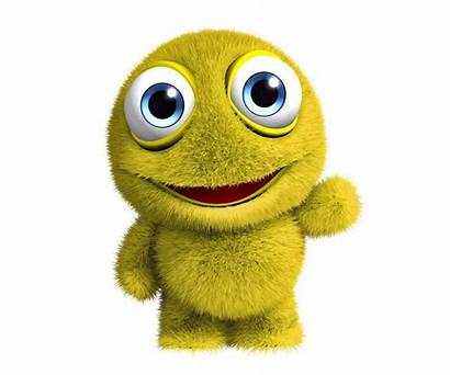 Monster Monsters Funny Fuzzy Yellow Cartoon Characters
