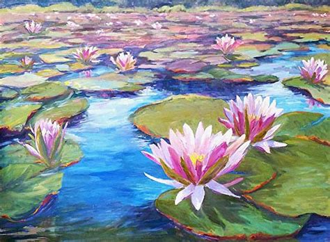 Water Lilies Abstract Flower Painting Painting Flower Painting
