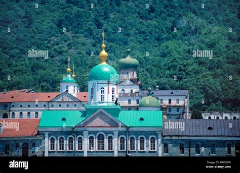 Russian Orthodox Domes Of Agiou Panteleimonos Or Saint Panteleimon Monastery Russian Orthodox