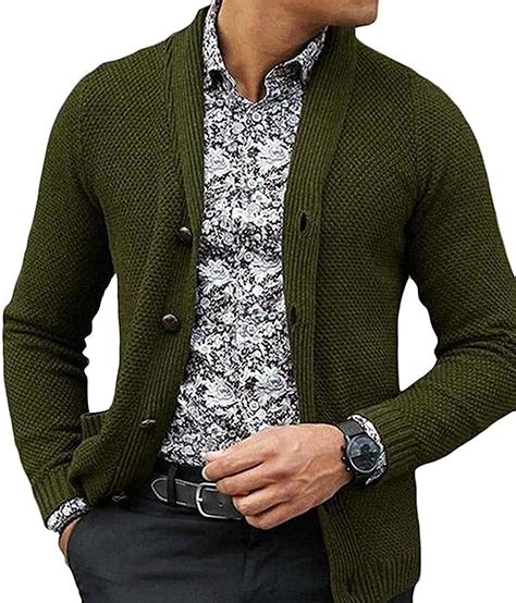 Mens Jacket Sweater Solid Regular Fit Knitted Button Sweater Cardigan