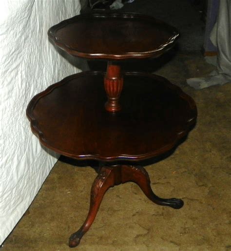 Mahogany 2 Tier Table Dumbwaiter Table By Mersman T128 Post 1950