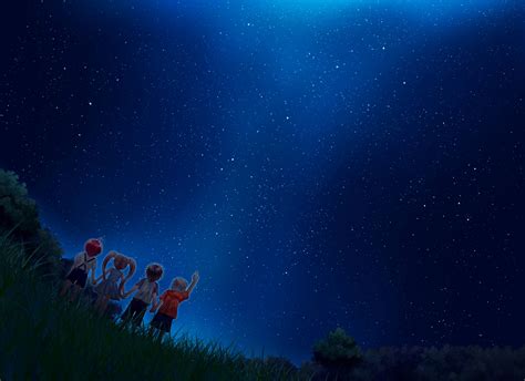 Anime Starry Night Wallpapers Wallpaper Cave