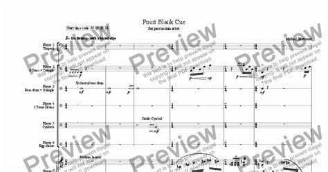 Departures mini music cue sheet. Point Blank music cue - Download Sheet Music PDF file