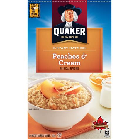 Quaker Oats Peaches And Cream Oatmeal Nutrition Facts Nutrition Pics