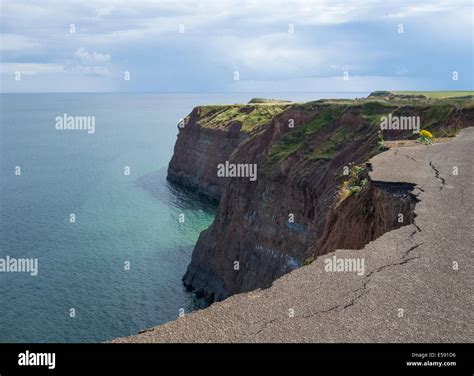 Coastal Erosion Boulby Cliffs Near Staithes North Yorkshire England