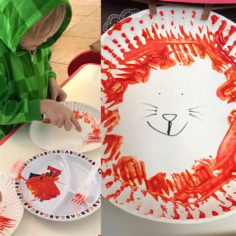 Fork Painting Paper Plate Lion Kids Art Projects Painted Paper Art