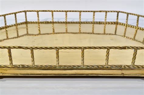 Large Brass Tray Bamboo Faux Brass Trayvintage Etsy