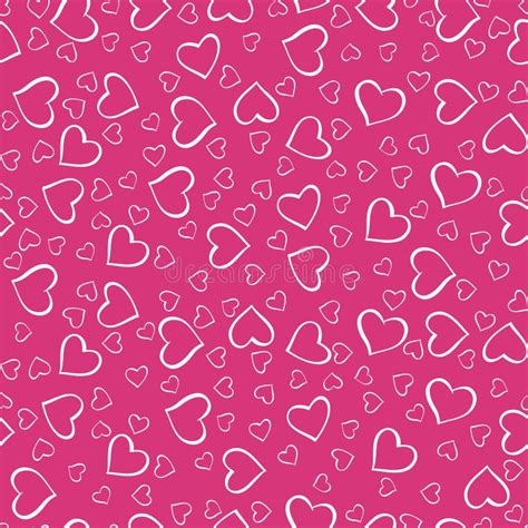 Pink Hearts Pattern Stock Vector Illustration Of Drawn 81879436