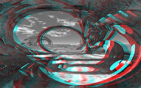 Round Hyperspace Scifi 3d Stereo Anaglyph Image Redcyan Mono