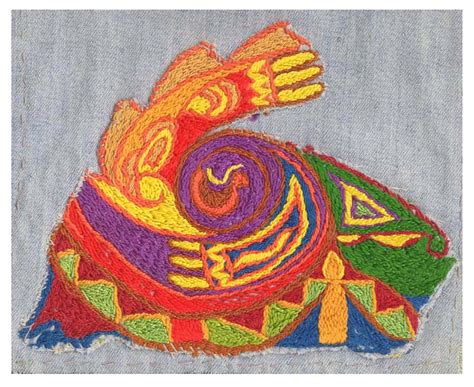 Hippie Bird Embroidery By William Krupinski