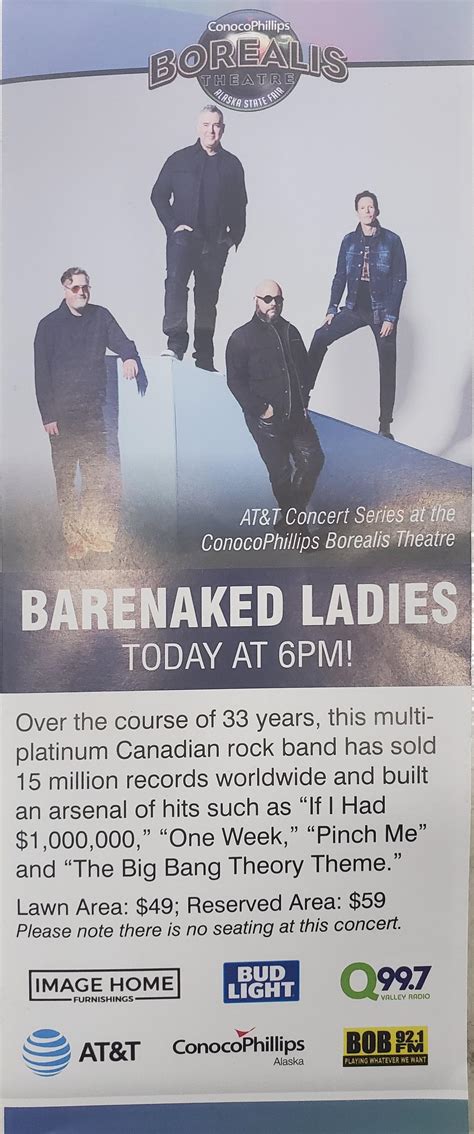 Barenaked Ladies Playing At Alaska State Fair 6pm Ralaska