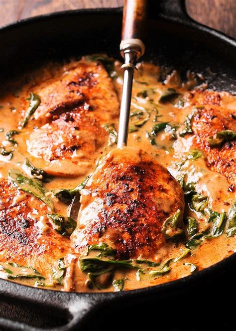 Chicken And Spinach In Creamy Paprika Sauce Poultry Recipes Cooking