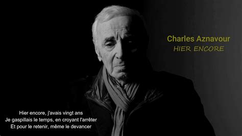 Charles Aznavour Hier Encore Youtube