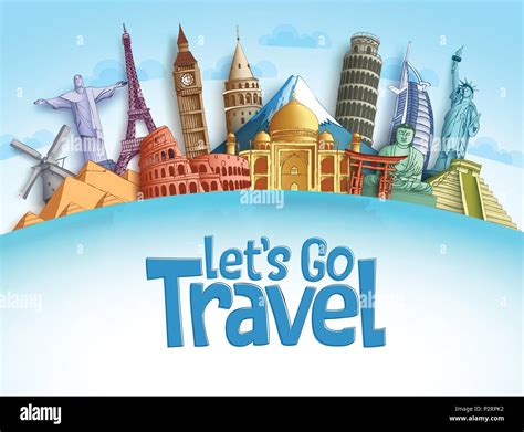 Travel Destination Vector Background And Template Design With Travel