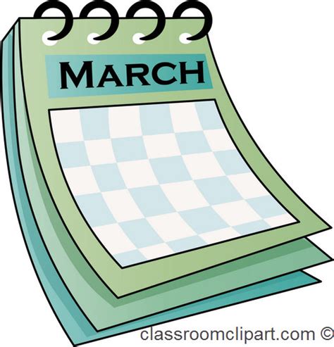 March Calendar Clipart