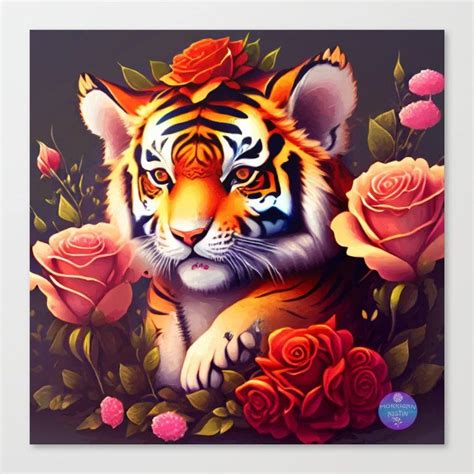 Shop Valentine Tiger Canvas Print By Morriganaustin On Society In