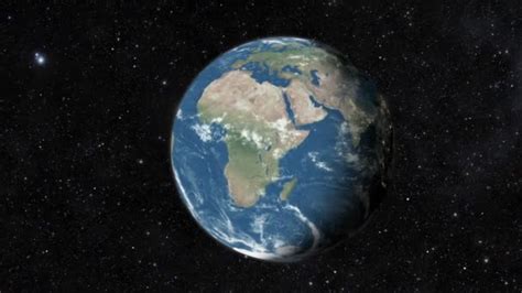 Planet Earth Space Realistic World Globe Spinning Slowly Animation