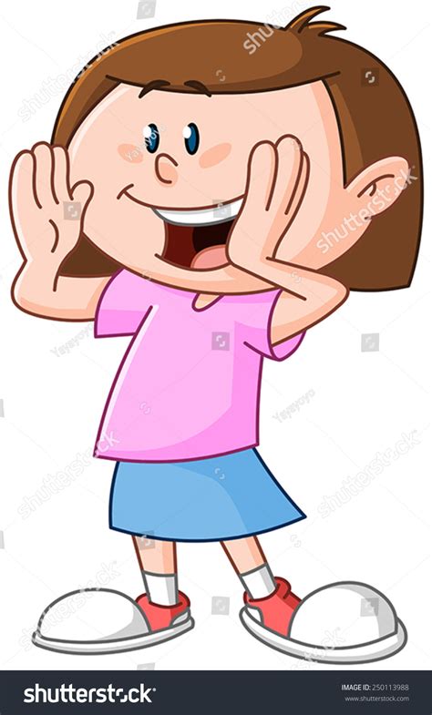 Young Girl Calling Someone Circling Her Stock Vector Royalty Free