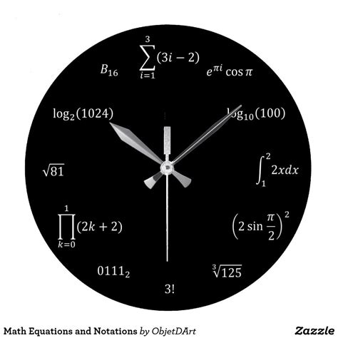 Math Equations And Notations Large Clock Decor Math Clock Clock