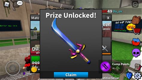 Claiming The Brand New Comp Prize Roblox Assassin Points Knife