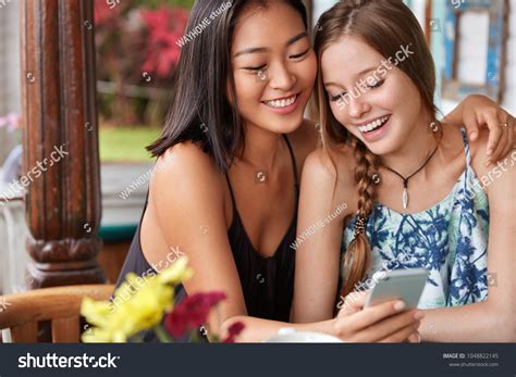 Interracial Lesbian Couple Embrace Have Positive Stock Photo Shutterstock