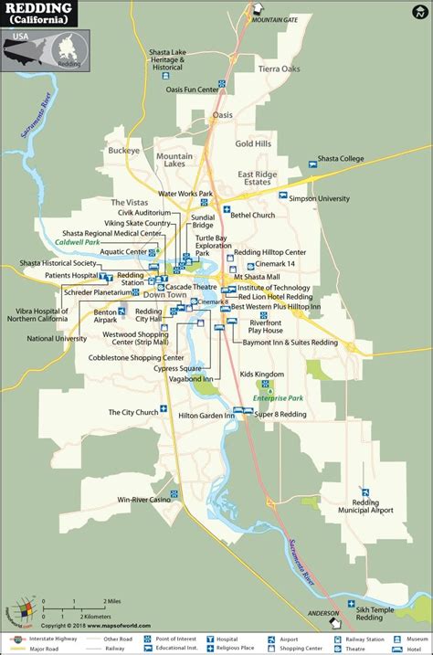 Redding California Wall Map Basic Style By Marketmaps