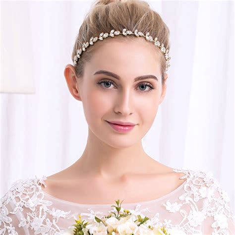 Wedding Headband Classic Headdress Crystal Bridal Headdress Alloy Pearl Wreath Handmade Crystal