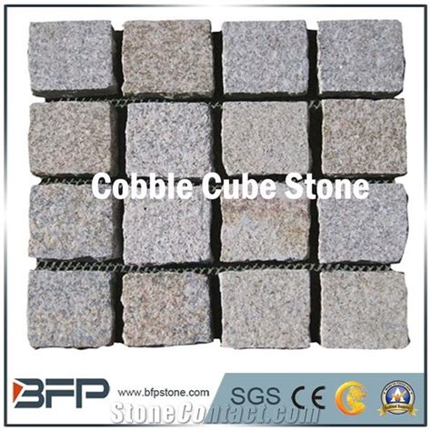 Granite Paving Stone Cobble Meshed Stone Cobble Cube Stone Cube On
