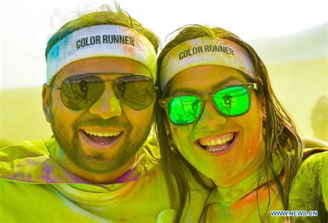 People Participated In Color Run In Doha Qatar Xinhua Englishnewscn