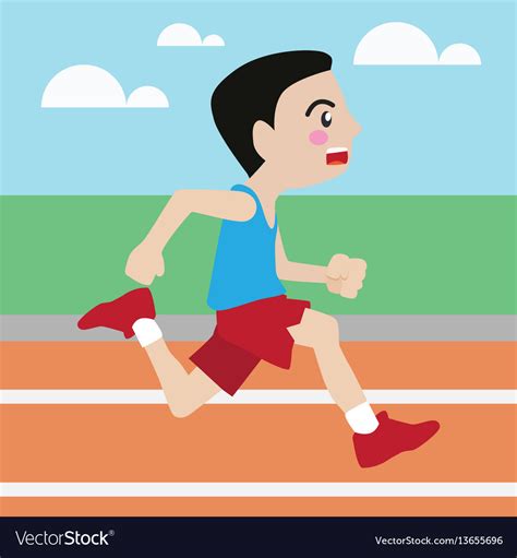 Running Athletic Sport Cartoon Set Royalty Free Vector Image