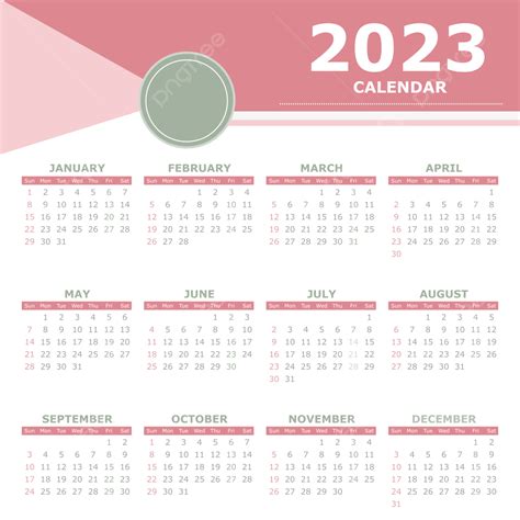 2023 Calendar Planner Vector Design Images 2023 Calendar Pink Color