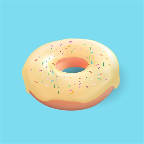Realistic 3d Sweet Tasty Donut Vector Illustration 3212622 Vector Art