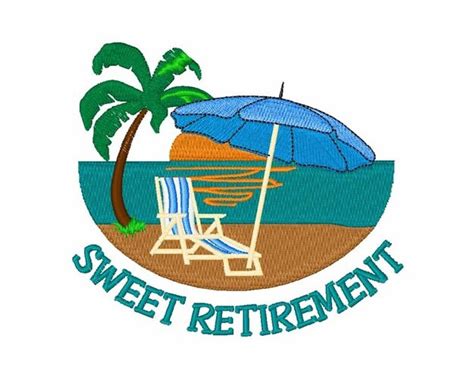 Sweet Retirement Machine Embroidery Design Etsy