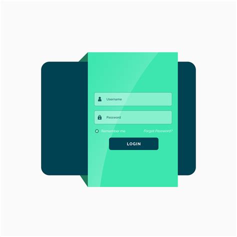 Flat Green Login User Interface Template Design Download Free Vector