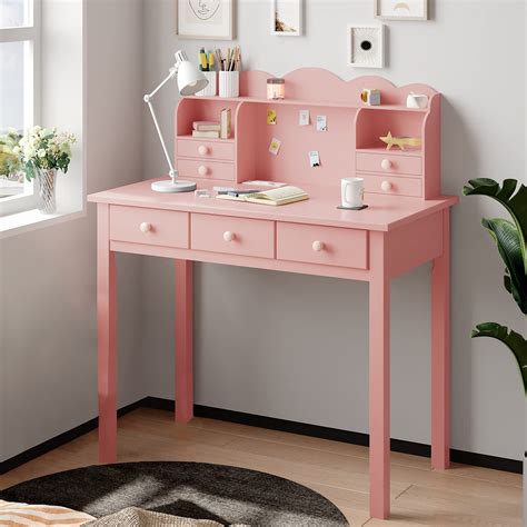 Buy Adorneve 362 Inch Pink Writing Desk With Drawers Study Desk With